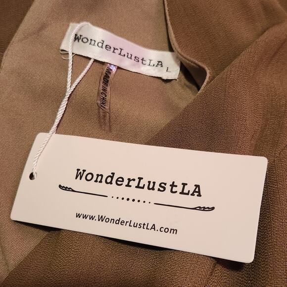 NWT WonderLust LA Olive Green Back Crisscross Design Size Large - Picture 6 of 9